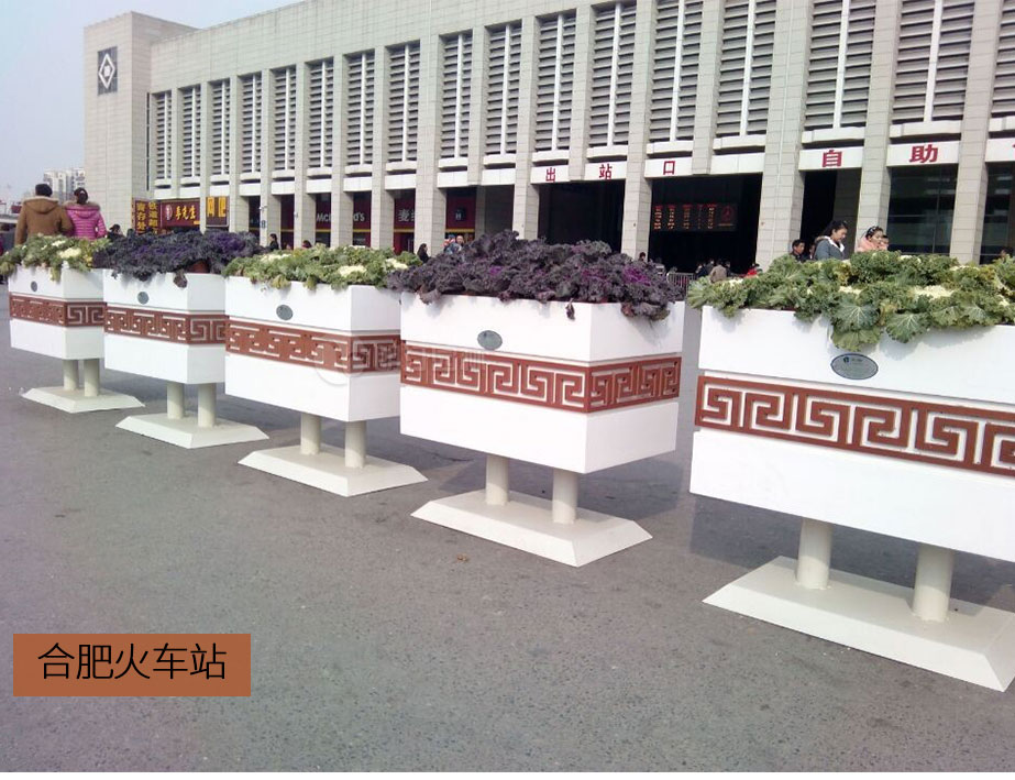 合肥回车站中国风腰带雕花花箱案例