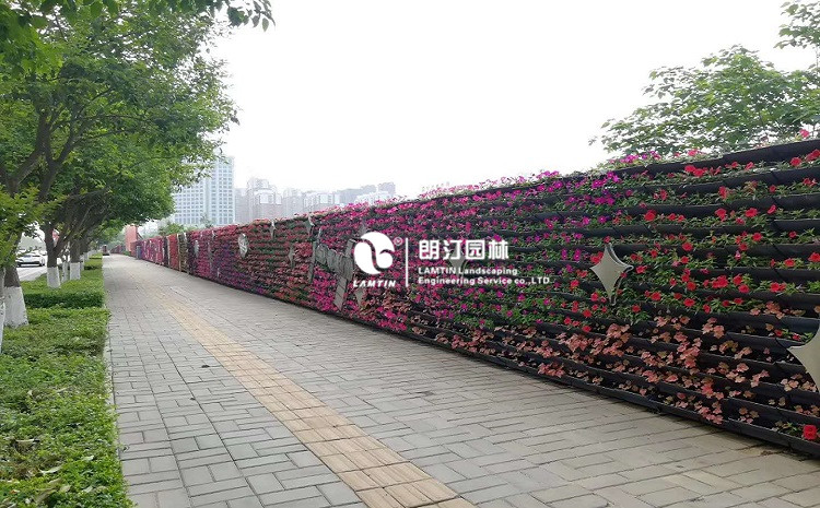朗汀园林植物墙专用花盆打造西安城市“生态体”