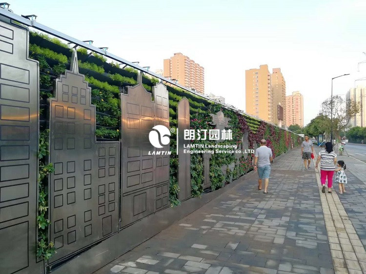 朗汀园林植物墙专用花盆打造西安城市“生态体”