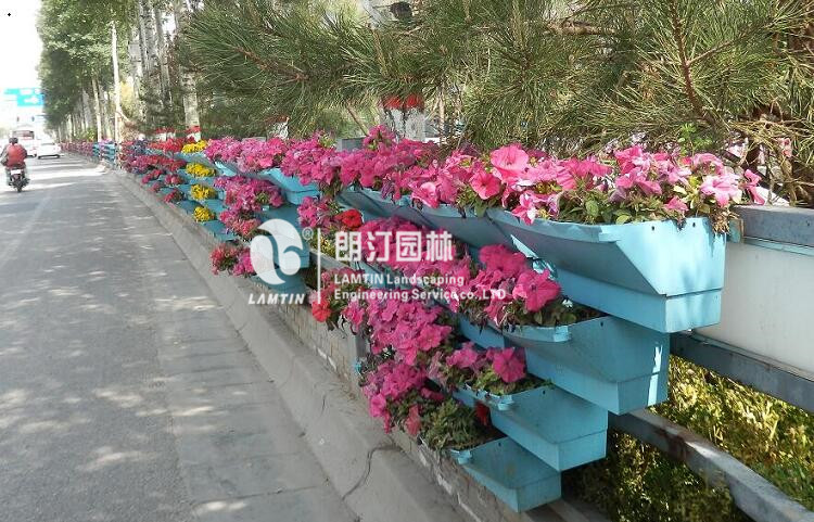 梯形花盆护栏绿化图