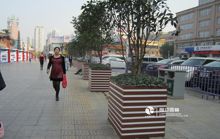 步行街商业广场PVC户外绿化种植大花箱