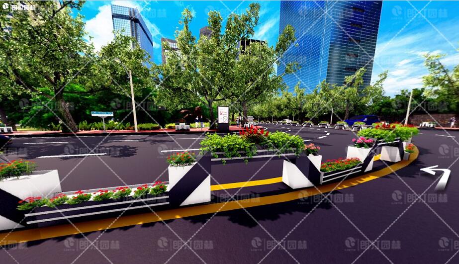 pvc景观隔离花箱图片