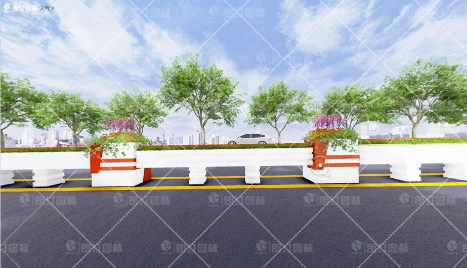 城市隔离带花箱图片