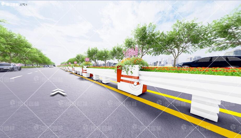 道路中央绿化花箱图片